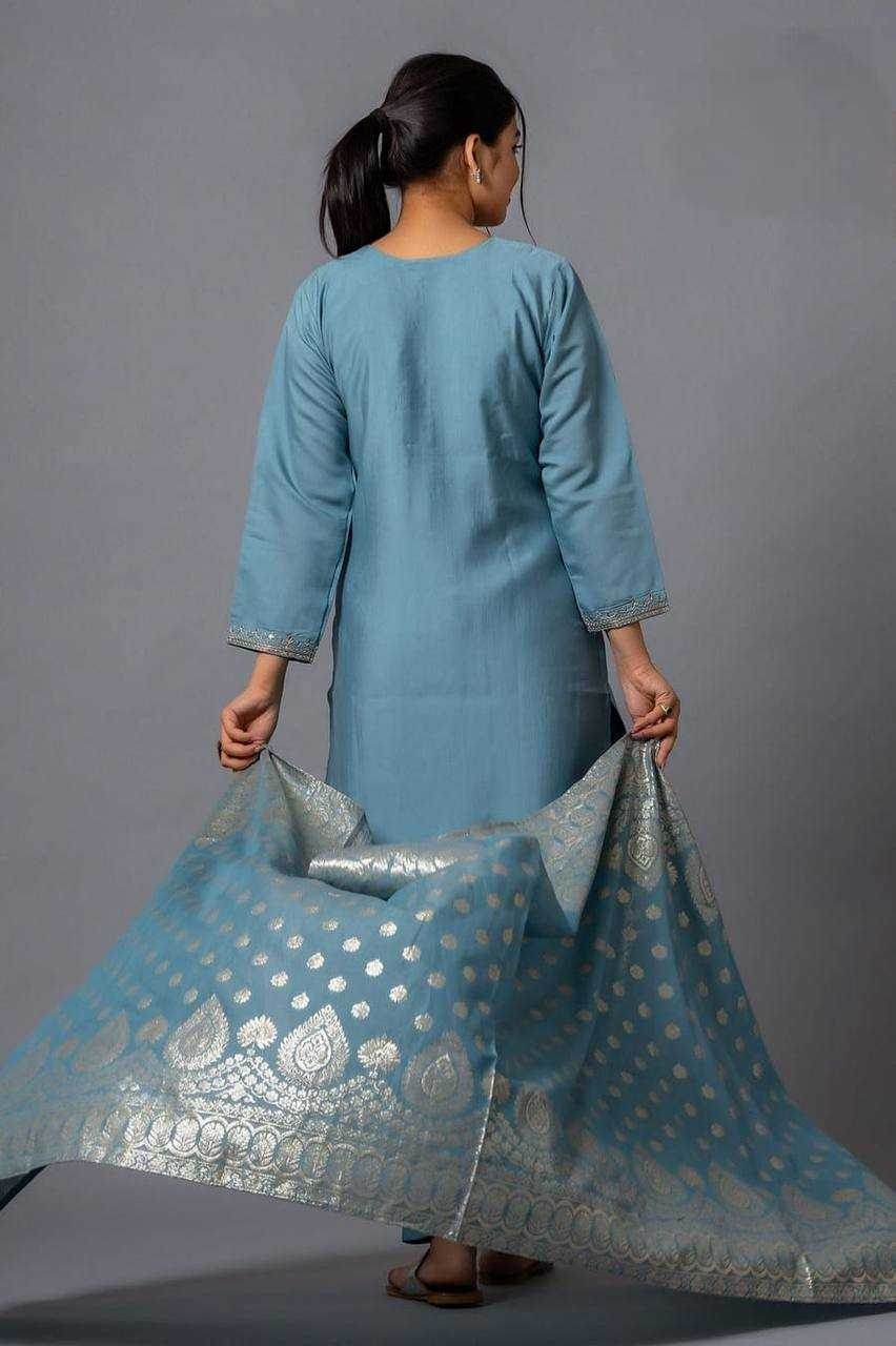 Chanderi Silk Ladies Suit - MYLUXURY LANE ENTERPRISE